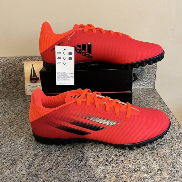 Adidas X Speedflow.4 Turf Soccer Shoes Black Solar Red FY3336 Men Sz 8 / Women 9 - Picture 4 of 11